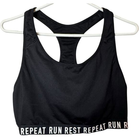 Old Navy Women's Athletic Sporty Racerback RUN REST REPEAT Print Sports Bra XL - Picture 1 of 9